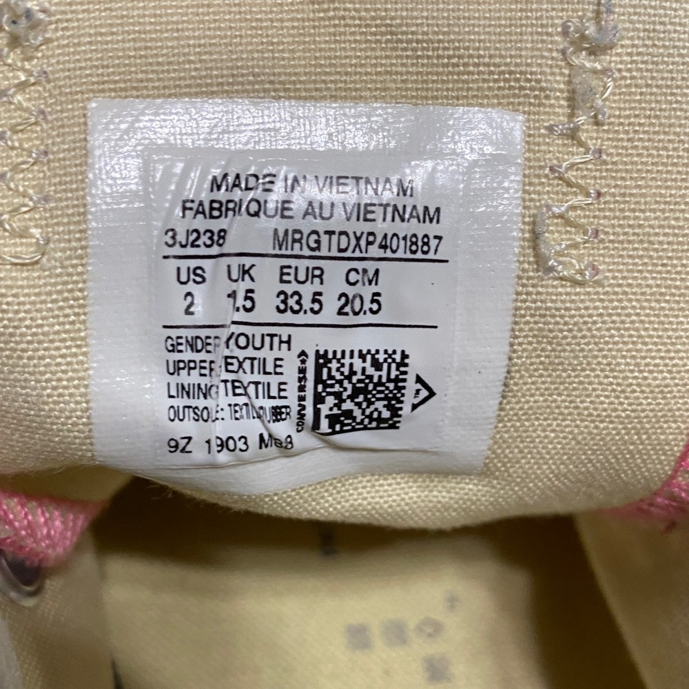 Kids Converse Pink Canvas Sneakers with White Accents - Picture 2 of 4